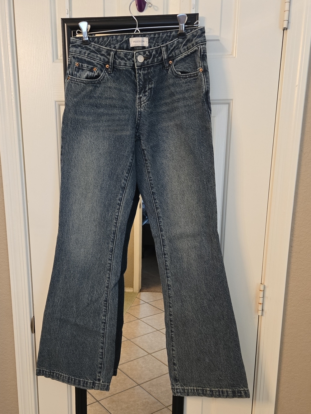 Pacsun Low-Rise Bootcut Dark Slate Blue Wide-Leg Jeans Sz 25